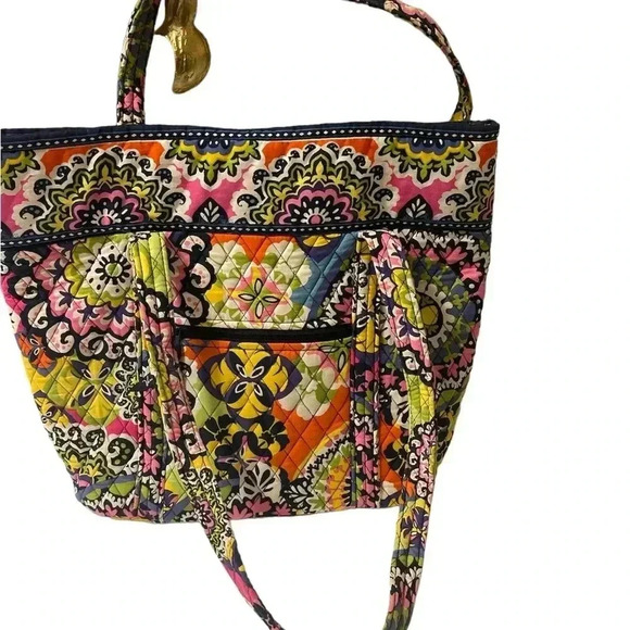 Vera Bradley Large Suzani Retired Toggle Tote multi color 17x14 inches - Picture 2 of 6